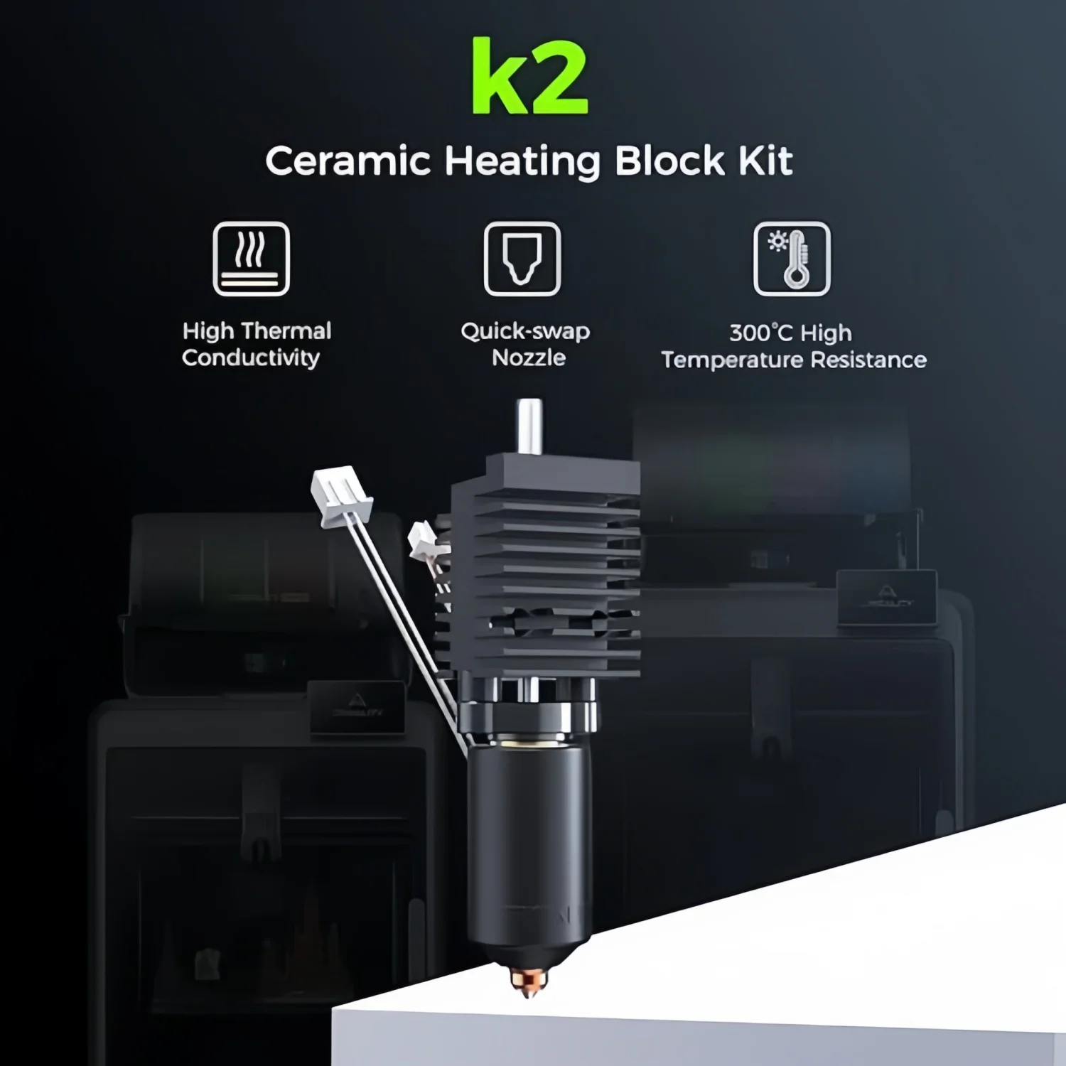 Комплект керамического нагревательного блока Creality K2, комплект быстросменных сопел Unicorn, цельнометаллический интегрированный комплект.
Комплект керамического нагревательного блока Creality K2, комплект быстросменных сопел Unicorn, цельнометаллический интегрированный комплект.