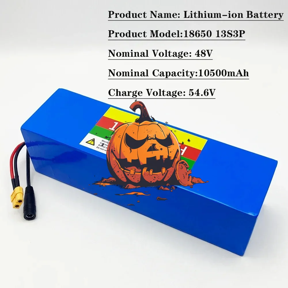 48V E-Bike 13S3P Lithium Battery Pack 10.5Ah 18650 Rechargeable for Electric Scooter Bicycle 1000W BMS + 54.6V Charger
48V E-Bike 13S3P Lithium Battery Pack 10.5Ah 18650 Rechargeable for Electric Scooter Bicycle 1000W BMS + 54.6V Charger