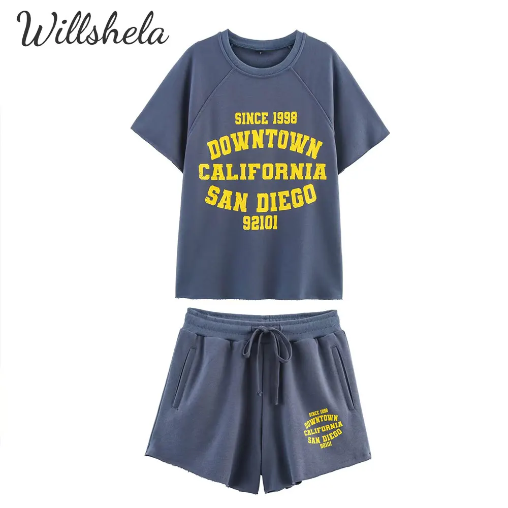 Willshela Women Fashion 2 Pieces Sets Cotton Knitted T-Shirt Round Neck and Shorts Elastic Waist Female Chic Lady Shorts Suits
Willshela Women Fashion 2 Pieces Sets Cotton Knitted T-Shirt Round Neck and Shorts Elastic Waist Female Chic Lady Shorts Suits