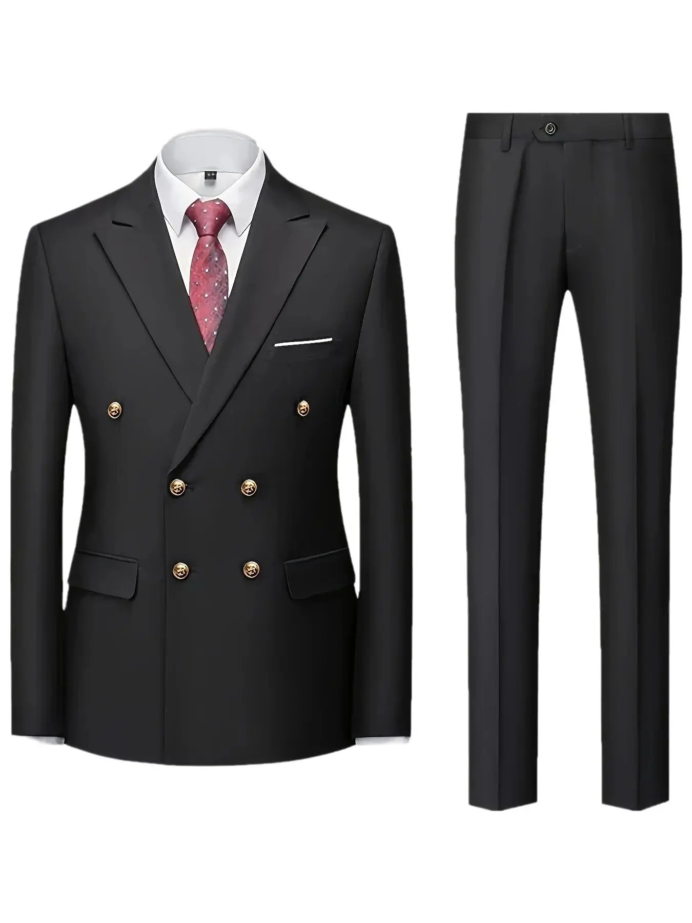 Handsome 2 Piece Business Men Suits Slim Fit Peak Lapel Double Breasted Blazer Pants Formal Groom Tuxedos Wedding Costume Homme
Handsome 2 Piece Business Men Suits Slim Fit Peak Lapel Double Breasted Blazer Pants Formal Groom Tuxedos Wedding Costume Homme