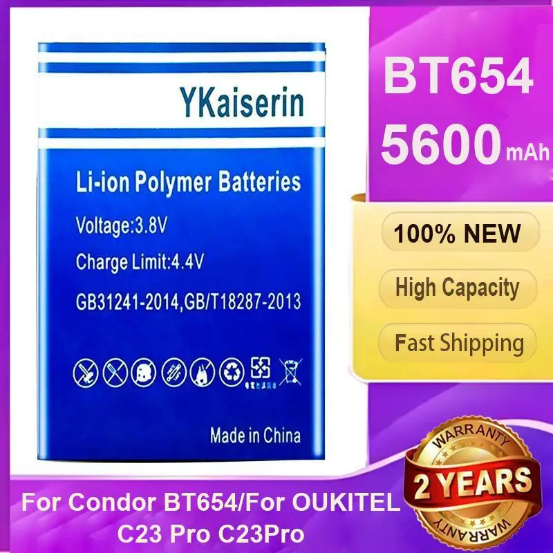YKaiserin 5600mAh Replacement Battery For Condor BT654 for OUKITEL C23 Pro Batteries
YKaiserin 5600mAh Replacement Battery For Condor BT654 for OUKITEL C23 Pro Batteries