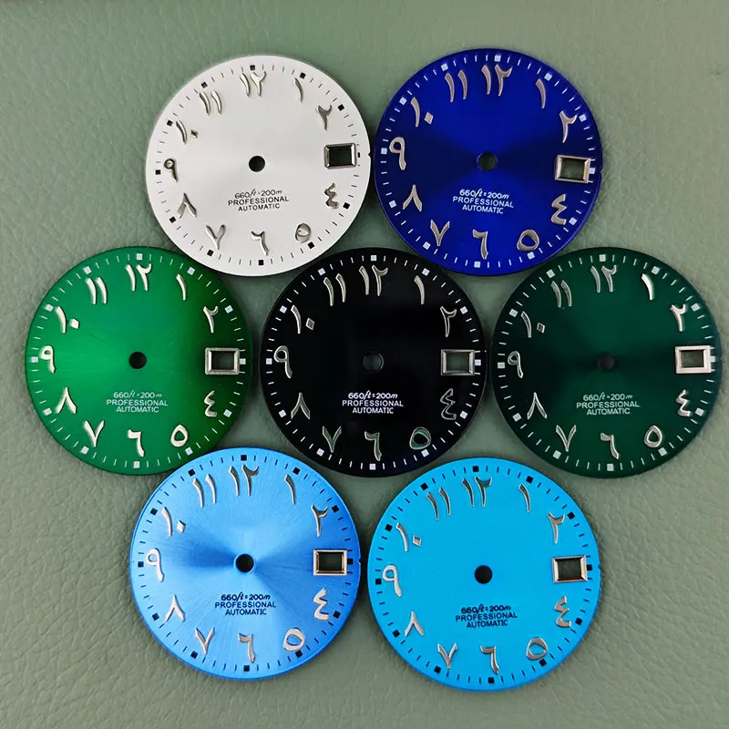NH35 dial 28.5mm S Middle East Arabic numerals calendar sun pattern modification accessories for NH35/36 movement
NH35 dial 28.5mm S Middle East Arabic numerals calendar sun pattern modification accessories for NH35/36 movement