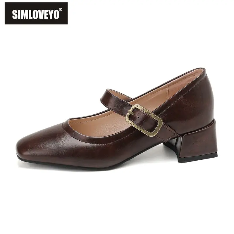 SIMLOVEYO Brown Female Pumps Square Toe 4cm Chunky Heel Buckle Strap Extended Size 41 42 43 Soft Handmade Daily Shoes Footwear
SIMLOVEYO Brown Female Pumps Square Toe 4cm Chunky Heel Buckle Strap Extended Size 41 42 43 Soft Handmade Daily Shoes Footwear