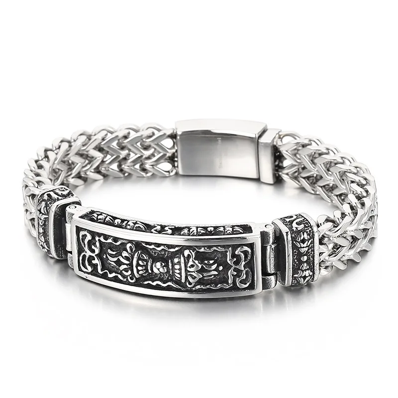 12mm Punk Retro Mystic Symbols Woven Bracelets Men Rock Hiphop Stainless Steel Bike Double Mesh Chain Bracelets Bangle Jewelry
12mm Punk Retro Mystic Symbols Woven Bracelets Men Rock Hiphop Stainless Steel Bike Double Mesh Chain Bracelets Bangle Jewelry