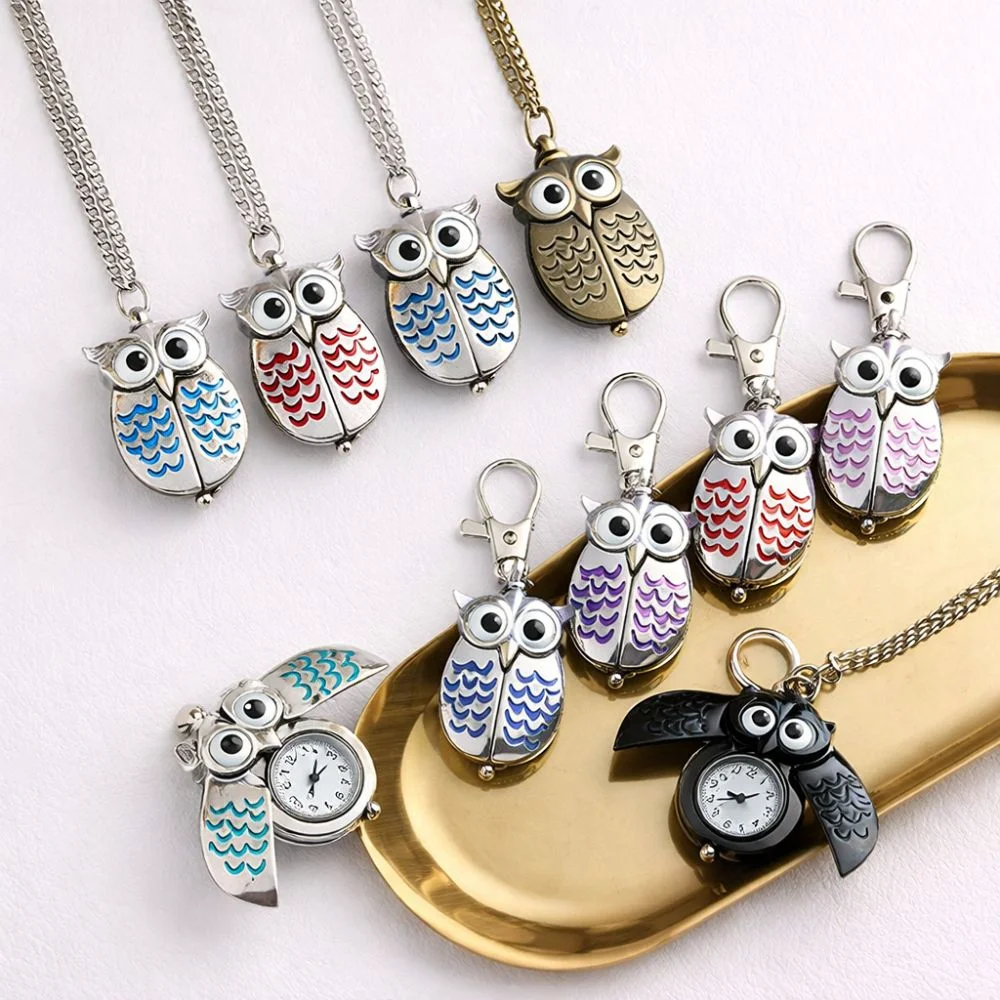 New Owl Shape Pocket Watch Keychain Classic Antique Hang Watch Flip Style Retro Necklace Clock For Unisex Adults Children
New Owl Shape Pocket Watch Keychain Classic Antique Hang Watch Flip Style Retro Necklace Clock For Unisex Adults Children