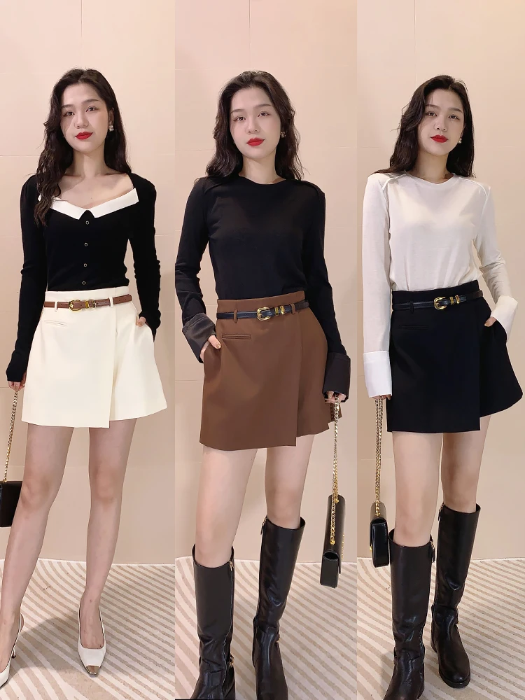 Костюм с юбкой А-силуэта для женщин: модный, универсальный, для офиса, из смесового полиэстера, с прямыми брюками
Костюм с юбкой А-силуэта для женщин: модный, универсальный, для офиса, из смесового полиэстера, с прямыми брюками