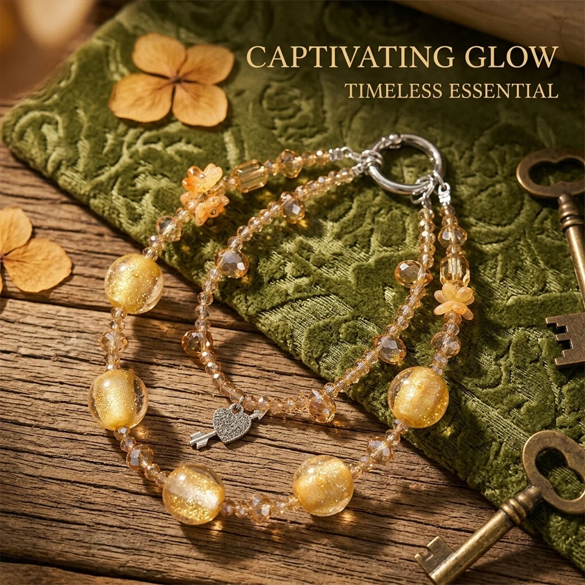 Luxury Champagne Crystal Phone Lanyard Multi Layer Amber Beads Strap Romantic Heart Pendant Vintage Keychain Bag Charm Women
Luxury Champagne Crystal Phone Lanyard Multi Layer Amber Beads Strap Romantic Heart Pendant Vintage Keychain Bag Charm Women