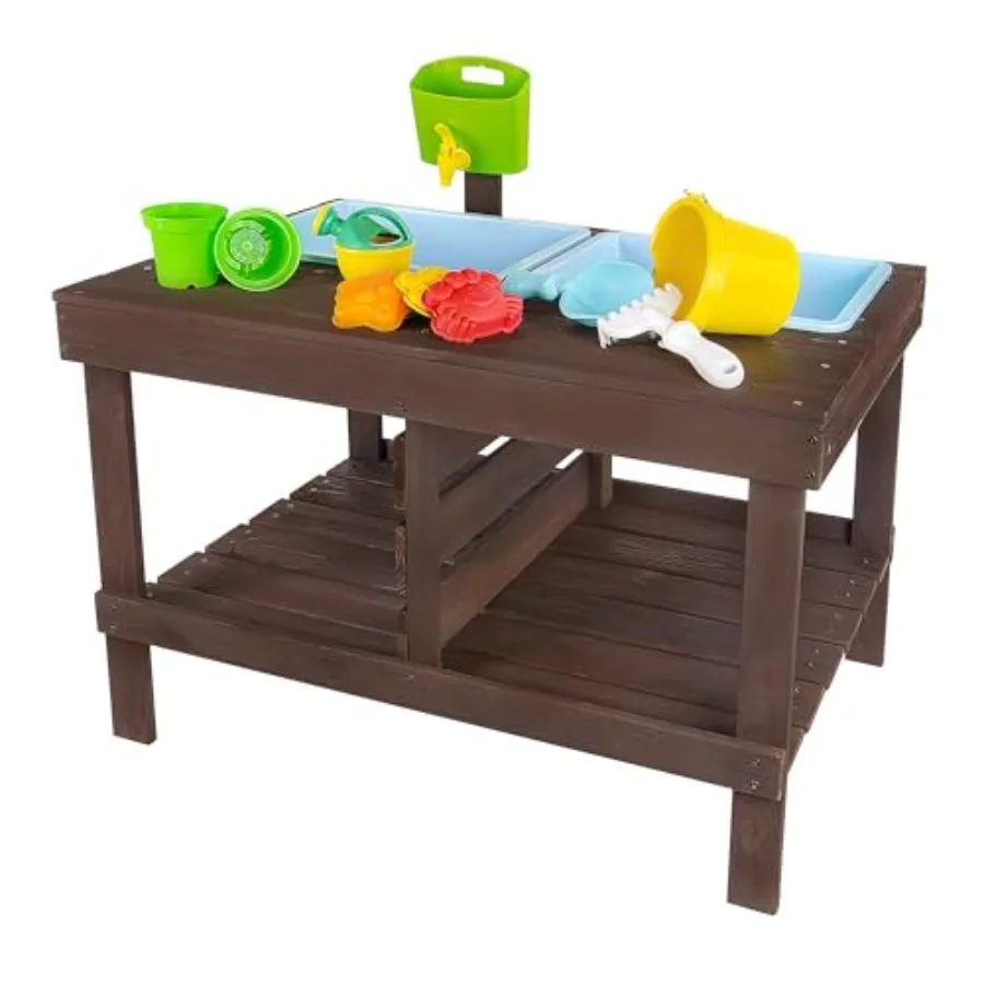 Outdoor wooden sand and water table for toddlers: natural wood finish blue and yellow bins built-in water tap includes beach to
Outdoor wooden sand and water table for toddlers: natural wood finish blue and yellow bins built-in water tap includes beach to