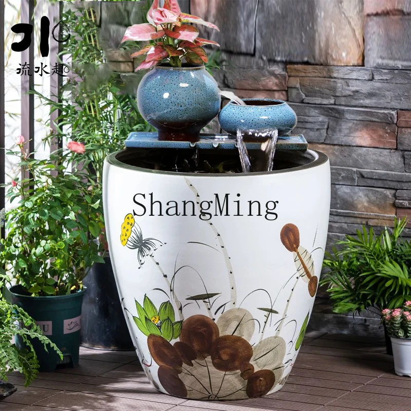 ZYY flowing water fish farming ceramic tank balcony koi fish tank circulating water landscaping package
ZYY flowing water fish farming ceramic tank balcony koi fish tank circulating water landscaping package