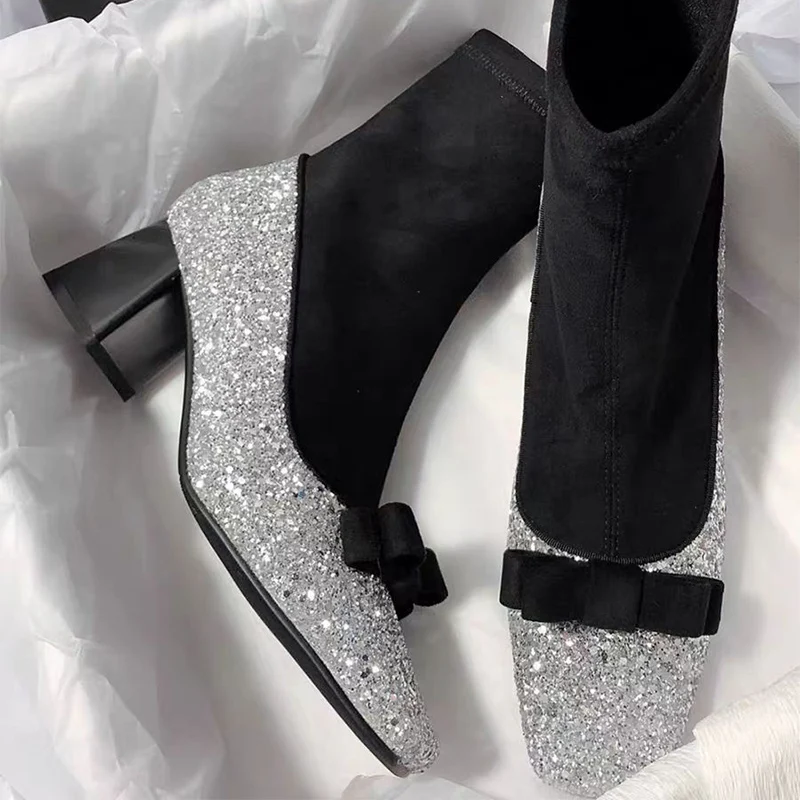 Bow Crystal Women Ankle Boots Square Toe High Heels Shoes 2025 Winter Elegant Dress Chelsea Boots Luxury Pumps Short Botas Mujer
Bow Crystal Women Ankle Boots Square Toe High Heels Shoes 2025 Winter Elegant Dress Chelsea Boots Luxury Pumps Short Botas Mujer