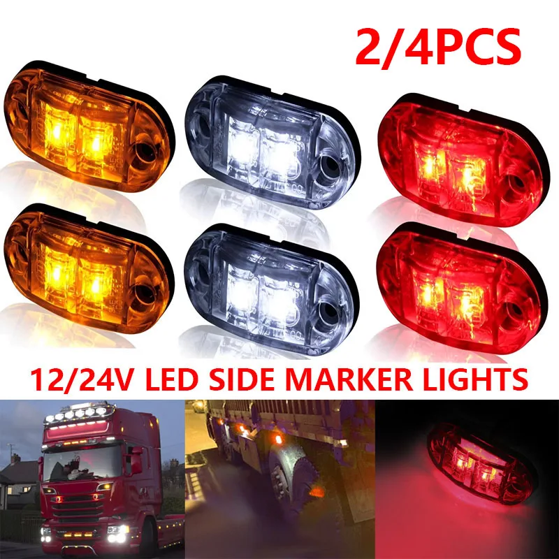 2/4Pcs Led Side Marker Lights 12v 24v Trailer Trucks Car Warning Lamp Clearance Signal Strobe Light Waterproof Oval Amber Lamp
2/4Pcs Led Side Marker Lights 12v 24v Trailer Trucks Car Warning Lamp Clearance Signal Strobe Light Waterproof Oval Amber Lamp