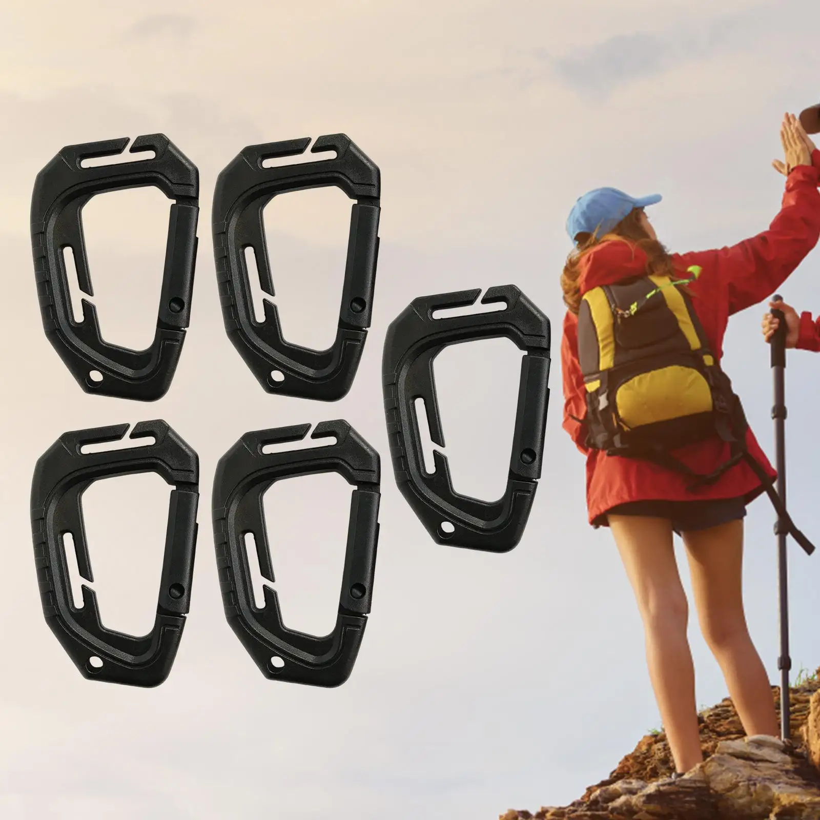 5Pcs D Shaped Carabiner Attachment Webbing Release Hook Keychain Carabiners for Backpack Keys Water Bottle Camping Outdoor
5Pcs D Shaped Carabiner Attachment Webbing Release Hook Keychain Carabiners for Backpack Keys Water Bottle Camping Outdoor