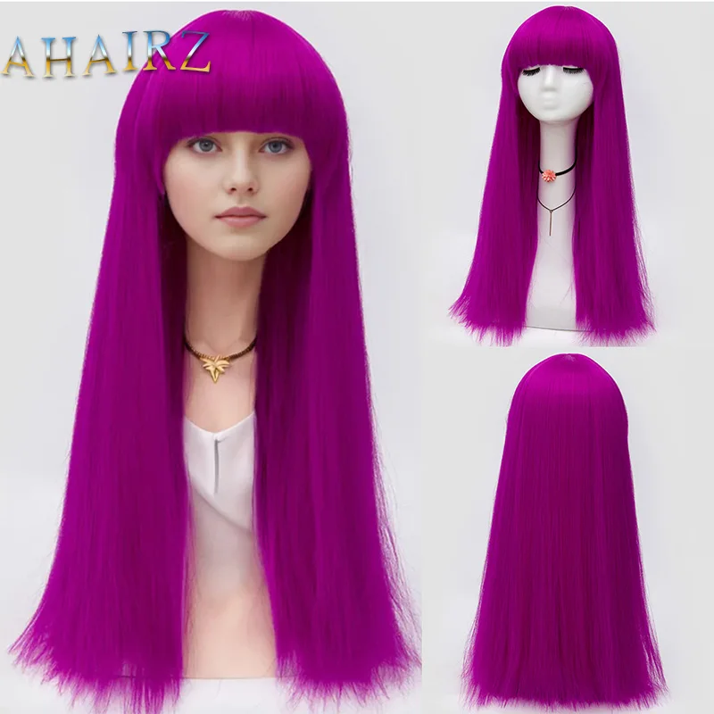 Synthetic Long Straight Purple Wigs with Bangs For Women Cosplay Party Halloween Breathable Fake Hair
Synthetic Long Straight Purple Wigs with Bangs For Women Cosplay Party Halloween Breathable Fake Hair