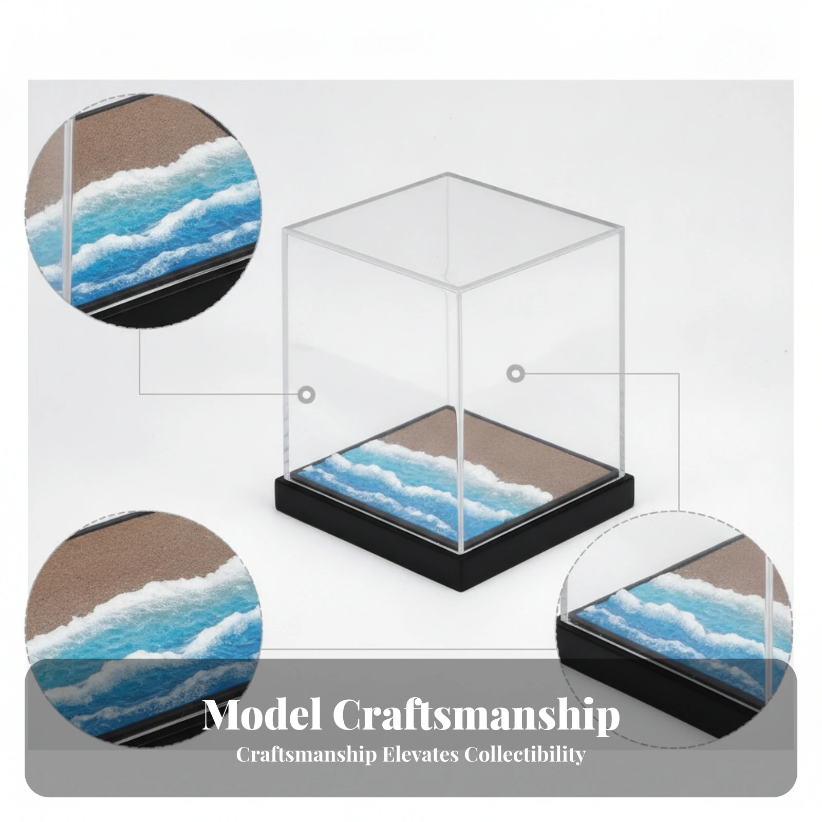Beach Diorama Transparent Diorama Display Box Home Decor Black Base
Beach Diorama Transparent Diorama Display Box Home Decor Black Base