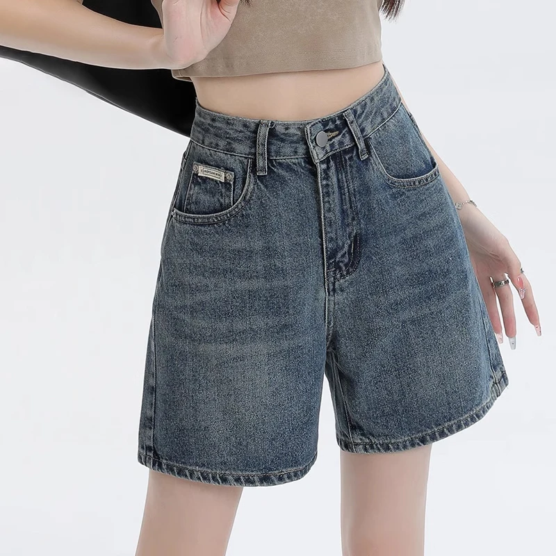 Retro Blue Women Denim Shorts High Waist Solid Color Loose Straight Shorts Summer Simple Casual Short Pants
Retro Blue Women Denim Shorts High Waist Solid Color Loose Straight Shorts Summer Simple Casual Short Pants