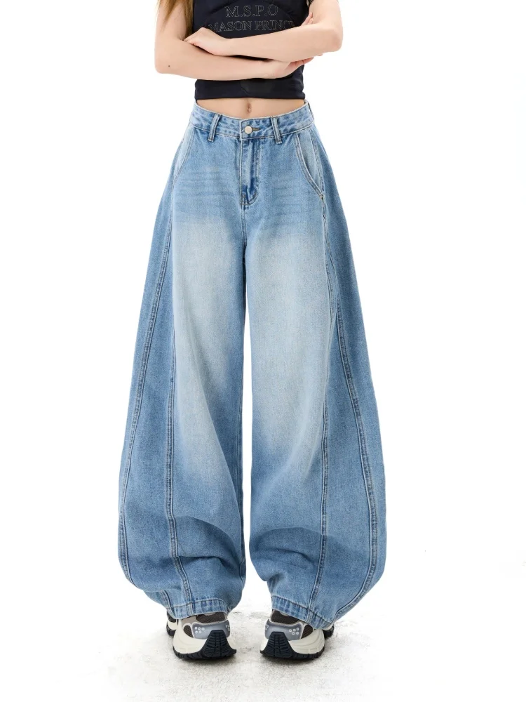 Women's Casual Light blue Curved Jeans Y2K Streetwear 2026 Spring Fashion Loose High Waist Splice Denim Panst Female
Women's Casual Light blue Curved Jeans Y2K Streetwear 2026 Spring Fashion Loose High Waist Splice Denim Panst Female