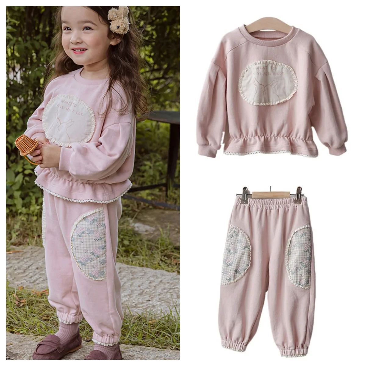 2025 New Kids Girls Clohes Cute Rabbit Patch Lace Sweater Casual Sweatpants Outfit Set Children Clothes
2025 New Kids Girls Clohes Cute Rabbit Patch Lace Sweater Casual Sweatpants Outfit Set Children Clothes