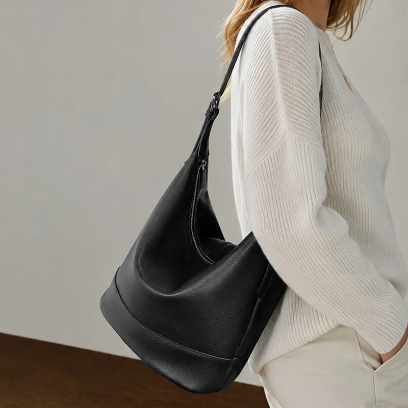 HIFASHION Genuine Leather Soft Hobo Shoulder Bags Women Minimalist Cowhide Tote Bucket Crossbody Purses Office Commuter Handbags
HIFASHION Genuine Leather Soft Hobo Shoulder Bags Women Minimalist Cowhide Tote Bucket Crossbody Purses Office Commuter Handbags