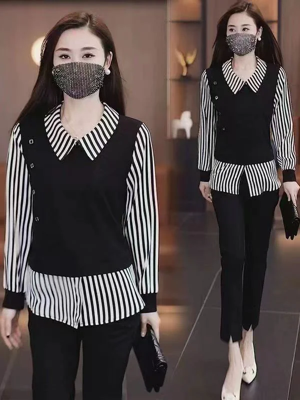 Elegant Striped Long Sleeve Shirt for Women Breathable Base Layer Top High Quality Spring Summer New Style Polyester Fiber
Elegant Striped Long Sleeve Shirt for Women Breathable Base Layer Top High Quality Spring Summer New Style Polyester Fiber