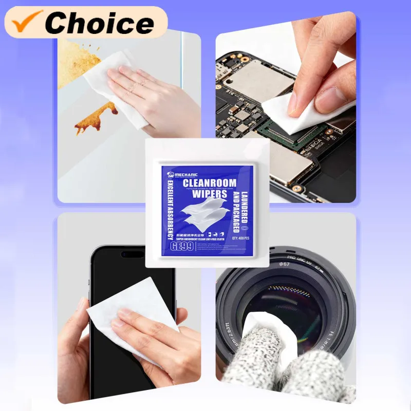 MECHANIC GE99 400 шт. ультра-абсорбирующие чистящие салфетки без пыли ремонт телефона чистка материнской платы удаление пыли инструмент для протирки линз
MECHANIC GE99 400 шт. ультра-абсорбирующие чистящие салфетки без пыли ремонт телефона чистка материнской платы удаление пыли инструмент для протирки линз