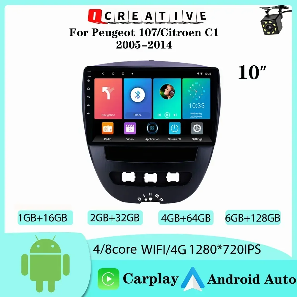 10inch Car Radio Android for Peugeot 107 2005-2014 Multimedia Carplay Wireless Vedio Player 2din Stereo Autoradio Navigation GPS
10inch Car Radio Android for Peugeot 107 2005-2014 Multimedia Carplay Wireless Vedio Player 2din Stereo Autoradio Navigation GPS
