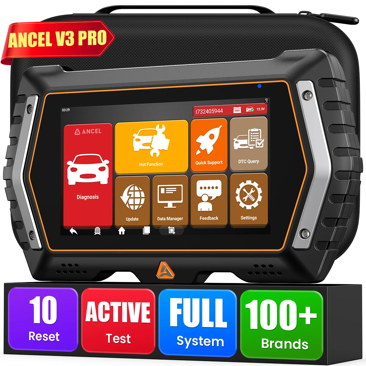 ANCEL V3 Pro OBD2 Car AII System Diagnostic Scanner Bi-Directional Control ABS EPB BMS ETS Gear Oil SAS Reset OBD2 Auto Scan Too
ANCEL V3 Pro OBD2 Car AII System Diagnostic Scanner Bi-Directional Control ABS EPB BMS ETS Gear Oil SAS Reset OBD2 Auto Scan Too