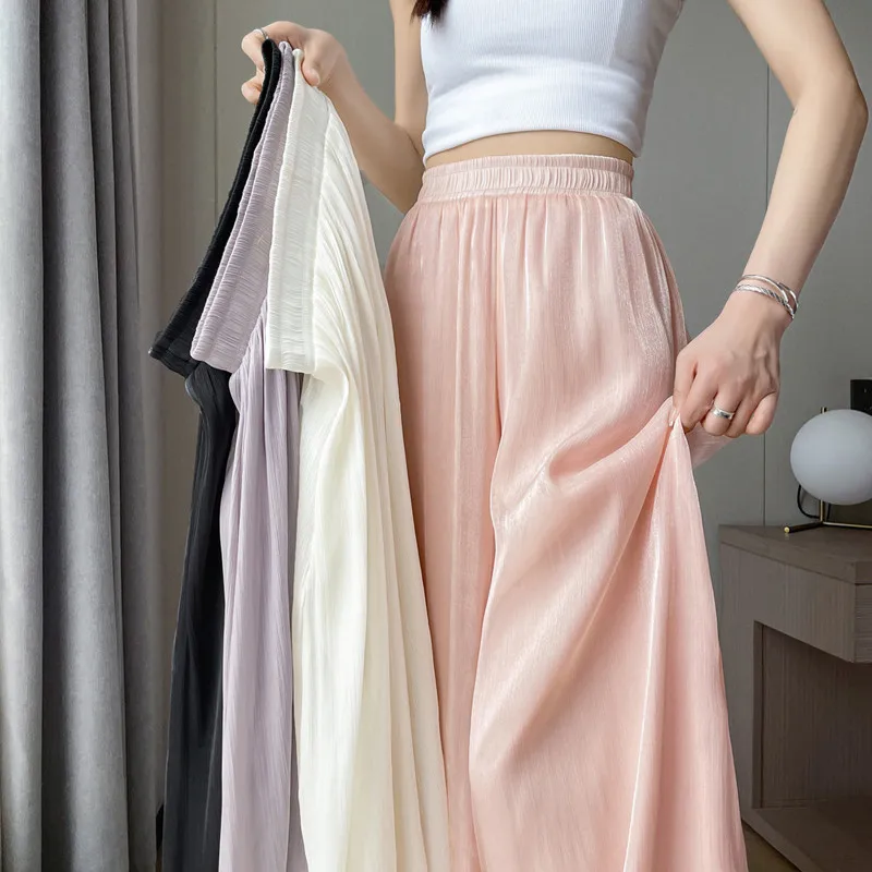 2026 Summer New Women Glazed Yarn Ice Silk Skort High Waist Sunscreen Sheer Floor Length Wide Leg Casual Trousers
2026 Summer New Women Glazed Yarn Ice Silk Skort High Waist Sunscreen Sheer Floor Length Wide Leg Casual Trousers