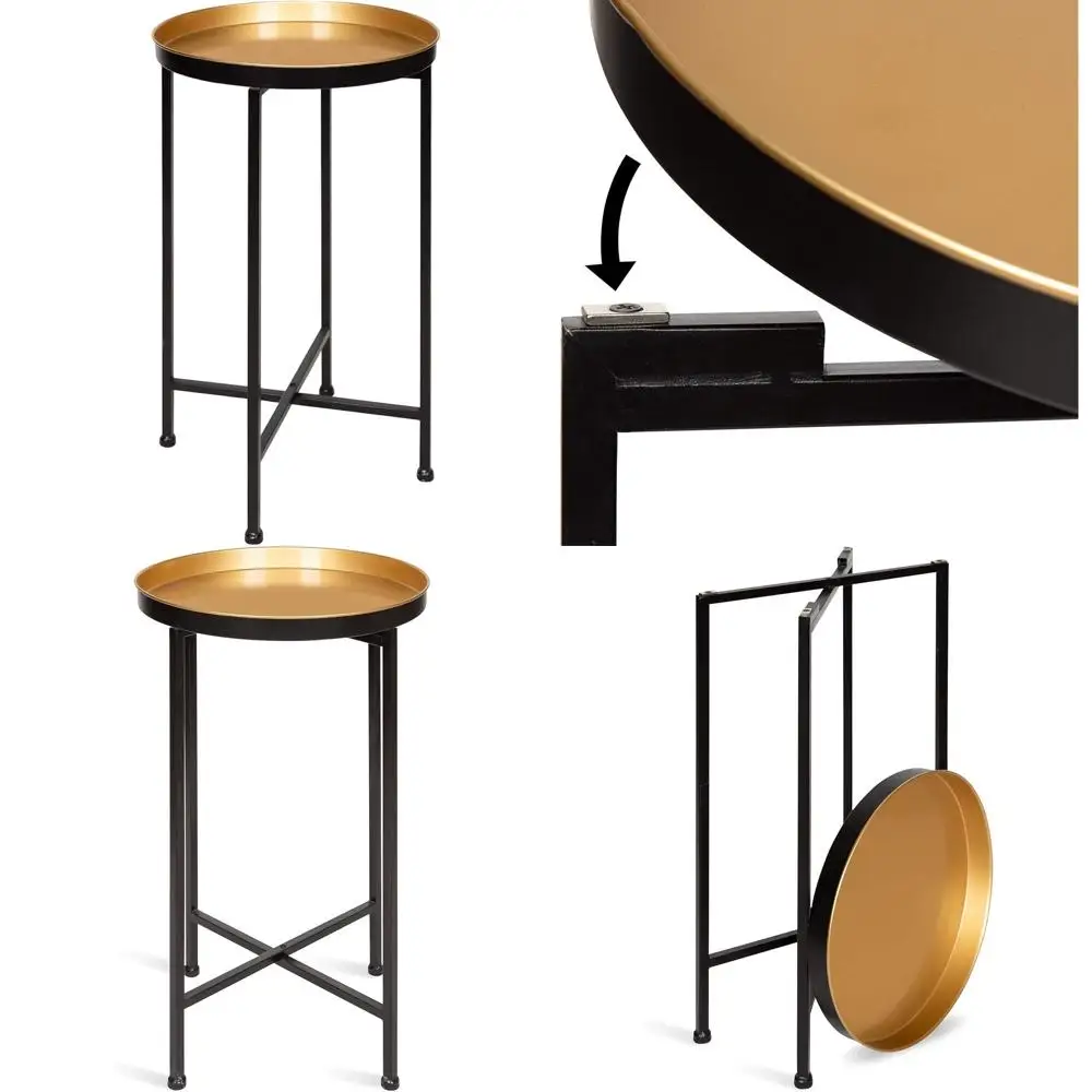Modern Minimalist 14 Square Foldable Tray Table with Detachable Magnetic Top in Black & Gold
Modern Minimalist 14 Square Foldable Tray Table with Detachable Magnetic Top in Black & Gold