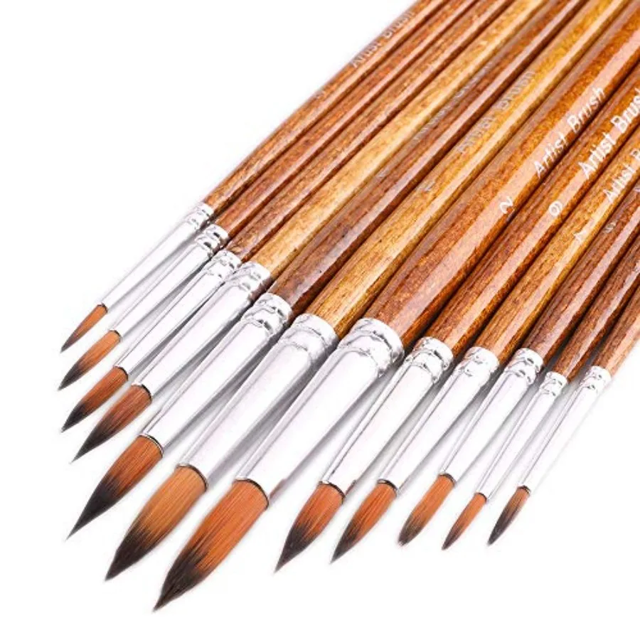Artist Watercolor Paint Brushes, Round Pointed Tip Paint Brushes Set, 12pcs Different Sizes Detail Paint Brush for Watercolor,
Artist Watercolor Paint Brushes, Round Pointed Tip Paint Brushes Set, 12pcs Different Sizes Detail Paint Brush for Watercolor,