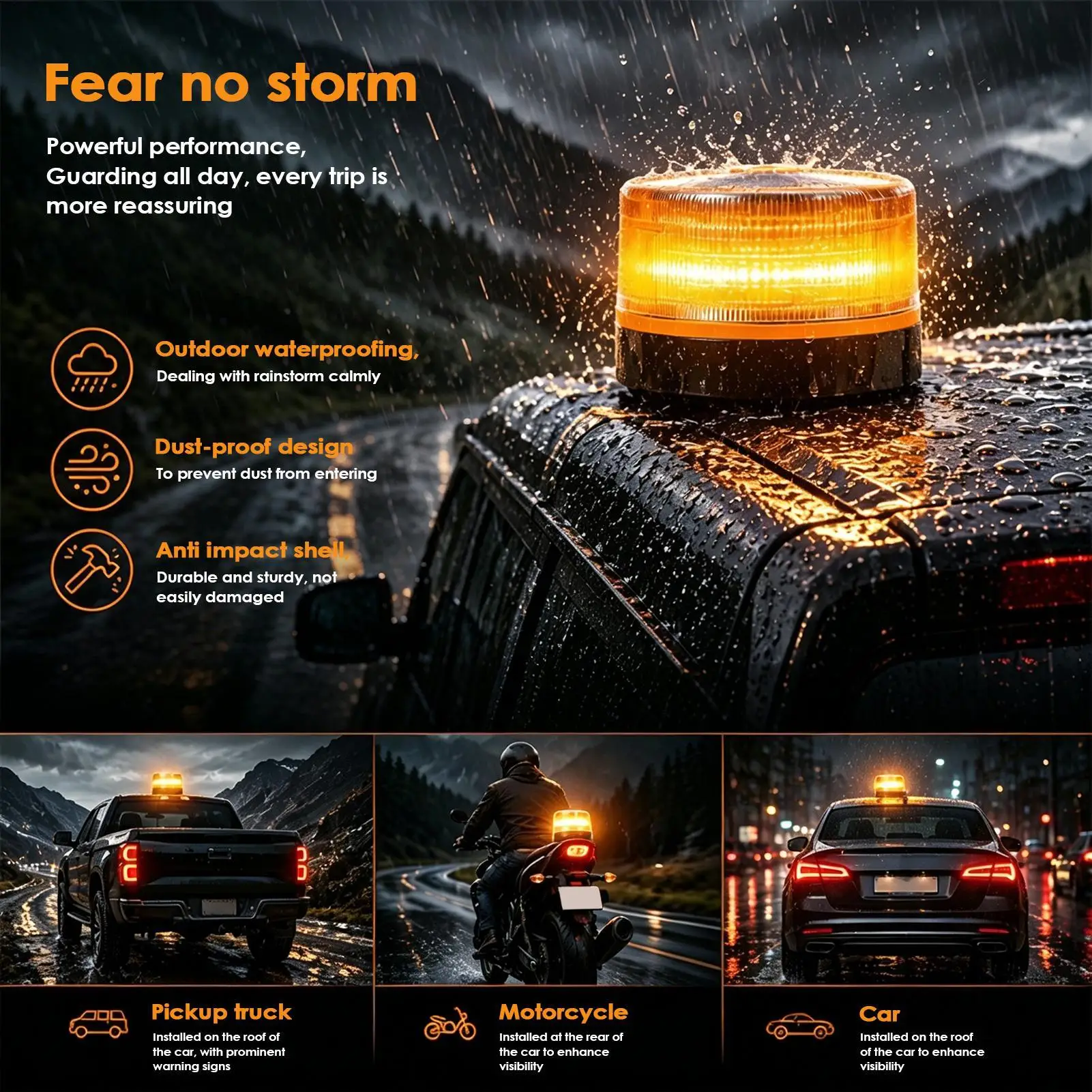 LED Beacon Light Amber Safety Lamp With Magnetic Base LED Strobe Lights For Car Truck Motorcycle Trailer Roadside Night Outdoor
LED Beacon Light Amber Safety Lamp With Magnetic Base LED Strobe Lights For Car Truck Motorcycle Trailer Roadside Night Outdoor