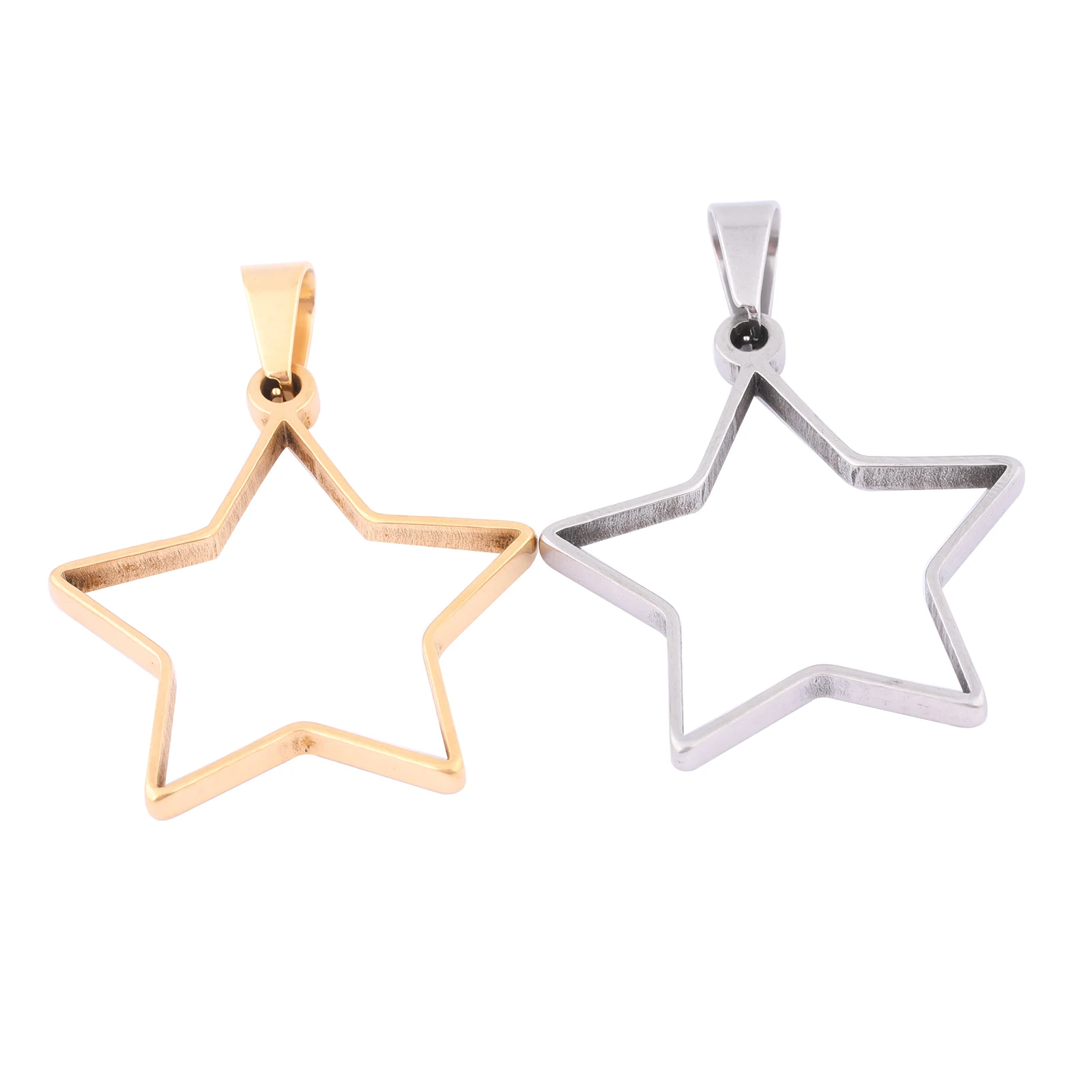 10pcs Stainless Steel gold plated Open Bezel Star Charms Diy Hollow Pendant Frame Setting Blanks For Resin Jewelry Making 33mm
10pcs Stainless Steel gold plated Open Bezel Star Charms Diy Hollow Pendant Frame Setting Blanks For Resin Jewelry Making 33mm