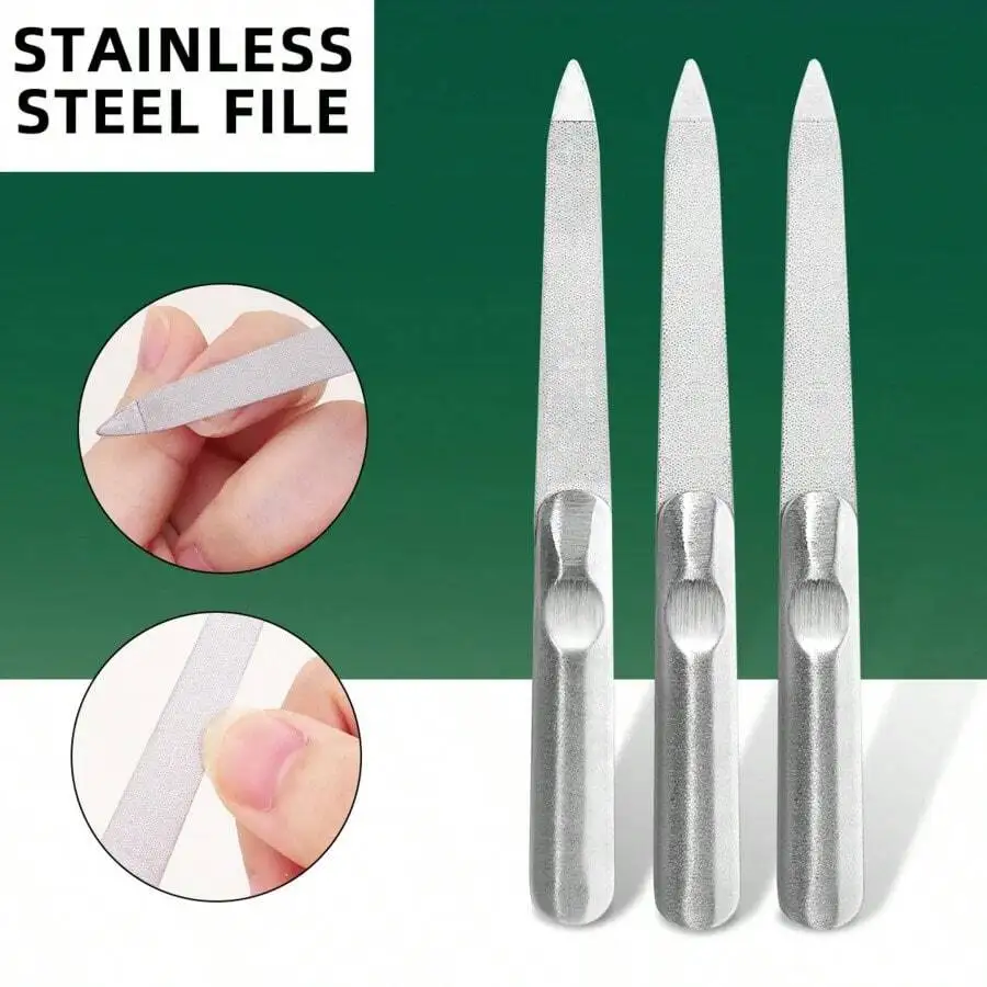 3pcs Professional Nail & Foot Care Tools Stainless Steel Nail File, Nail Polishing Blocks For Perfect Manicure & Pedicure
3pcs Professional Nail & Foot Care Tools Stainless Steel Nail File, Nail Polishing Blocks For Perfect Manicure & Pedicure