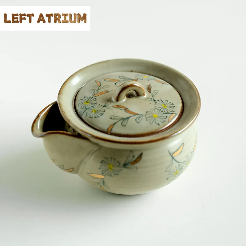 150ml Outline in Gold Teapot Hand-painted Small Daisy Pot Household Tea Maker Kettle with Strainer Tea Services Porcelain Teaset
150ml Outline in Gold Teapot Hand-painted Small Daisy Pot Household Tea Maker Kettle with Strainer Tea Services Porcelain Teaset