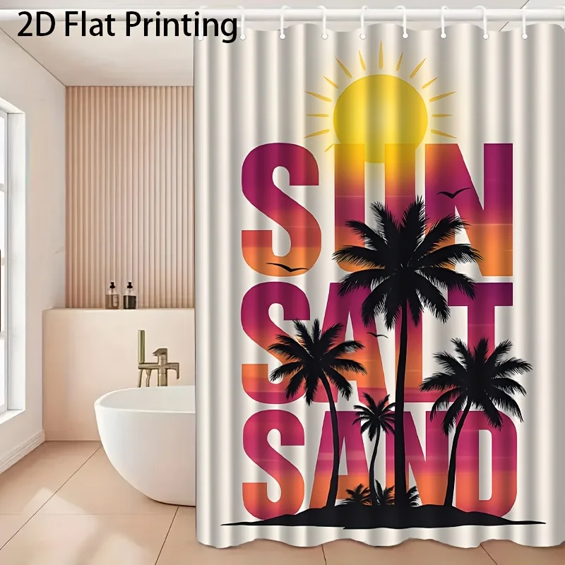 Waterproof Tropical Shower Curtain Bathroom Decor Sun Salt Sand Beach Print 180x180cm Modern Bathroom Curtain Set
Waterproof Tropical Shower Curtain Bathroom Decor Sun Salt Sand Beach Print 180x180cm Modern Bathroom Curtain Set