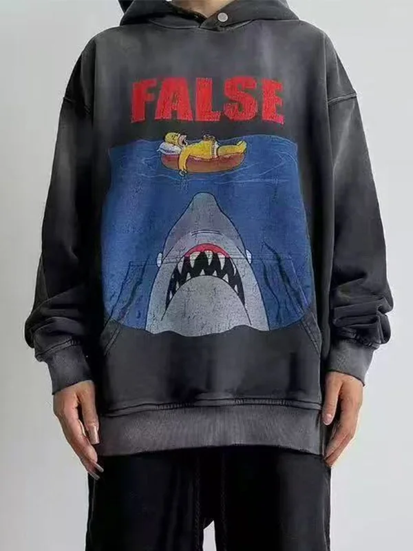 Retro American Style Faded Big White Shark Hoodie Sweatshirt Unisex Trendy Casual Wear Resistant Deformation Proof Long Sleeve
Retro American Style Faded Big White Shark Hoodie Sweatshirt Unisex Trendy Casual Wear Resistant Deformation Proof Long Sleeve