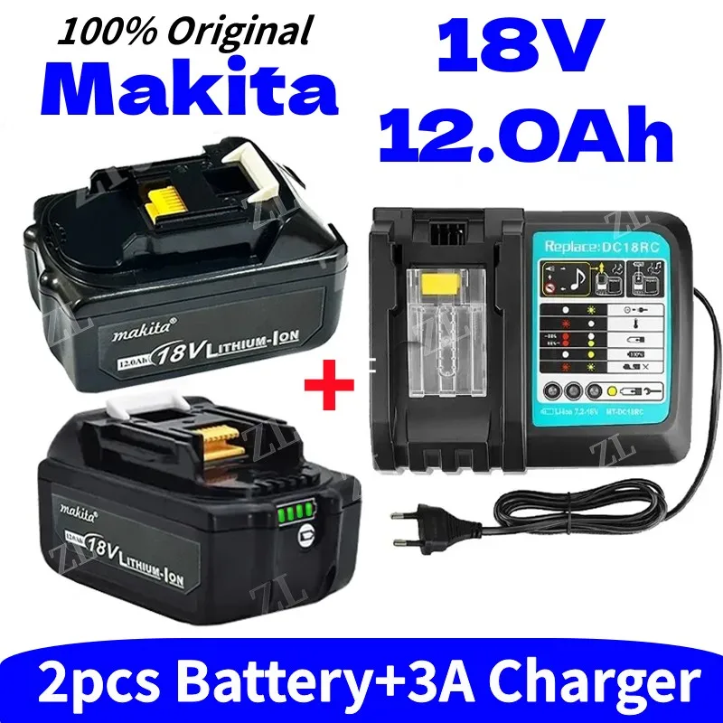 For Makita 18V12.0Ah Battery BL1840 BL1830B BL1850B BL1850 BL1860 BL1815 Replacement Lithium Battery+3ACharger
For Makita 18V12.0Ah Battery BL1840 BL1830B BL1850B BL1850 BL1860 BL1815 Replacement Lithium Battery+3ACharger