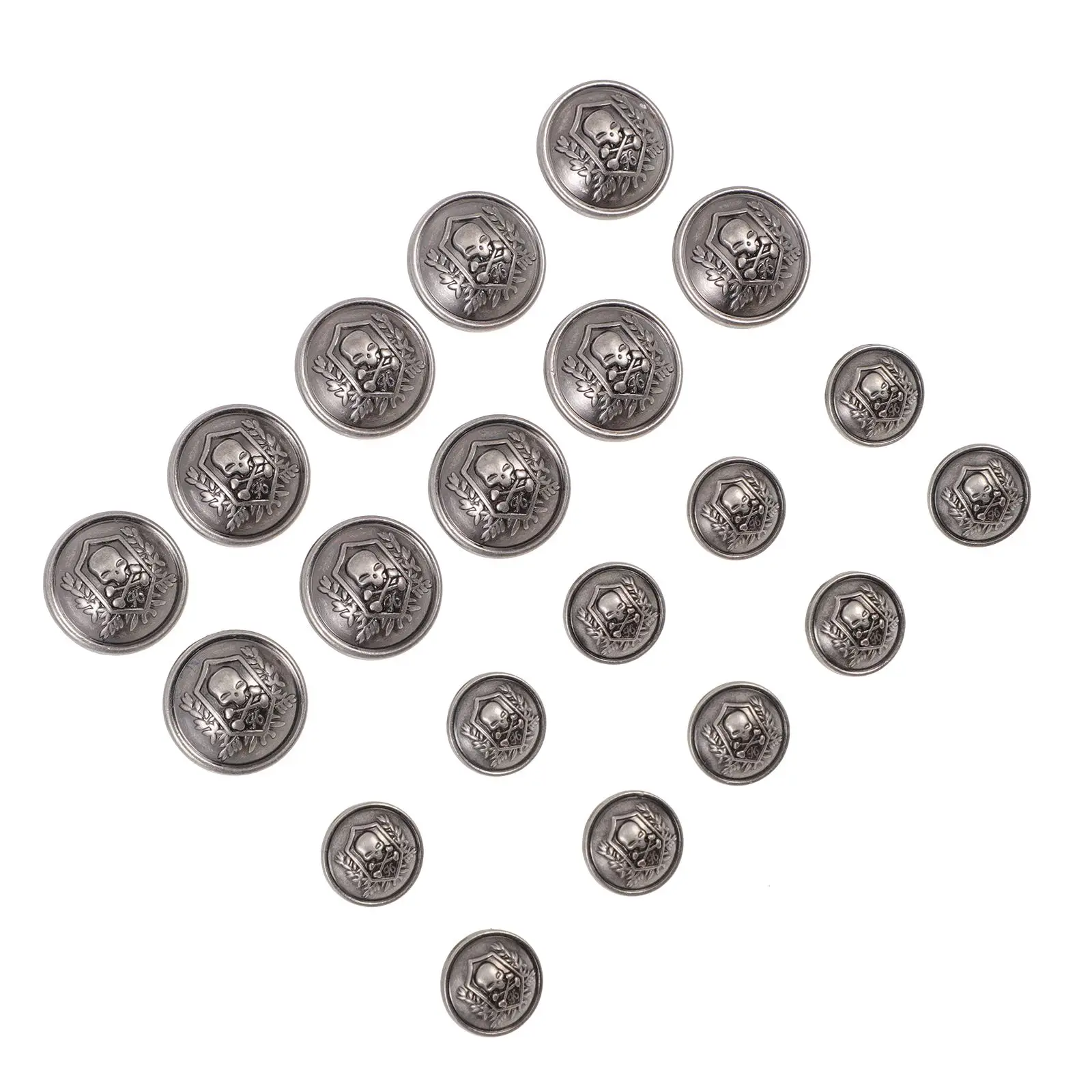 20pcs Metal Buttons 15mm 21mm Alloy Skull Head Decorative Coat Blazer Clothing Accessories SewingVintage Replacement DIY
20pcs Metal Buttons 15mm 21mm Alloy Skull Head Decorative Coat Blazer Clothing Accessories SewingVintage Replacement DIY