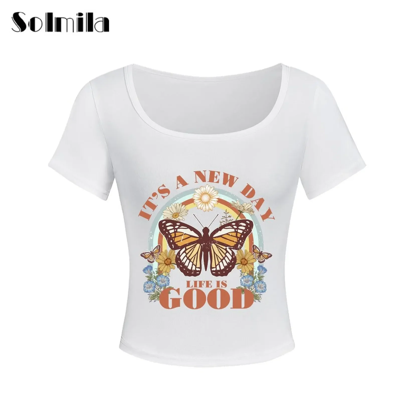 Korean Summer New Casual Butterfly Daisy Print Women Short Sleeve Crew Neck Blouse Comfortable Stretch T Shirt Trendy Daily Wear
Korean Summer New Casual Butterfly Daisy Print Women Short Sleeve Crew Neck Blouse Comfortable Stretch T Shirt Trendy Daily Wear