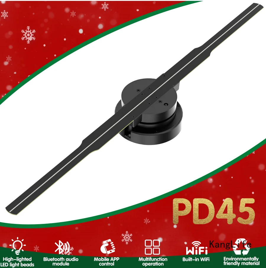 45cm 3D Hologram Fan Wifi 3D Holographic Projector Advertising Display Light HD Holographic Projector for Stores Bars Party Xmas
45cm 3D Hologram Fan Wifi 3D Holographic Projector Advertising Display Light HD Holographic Projector for Stores Bars Party Xmas