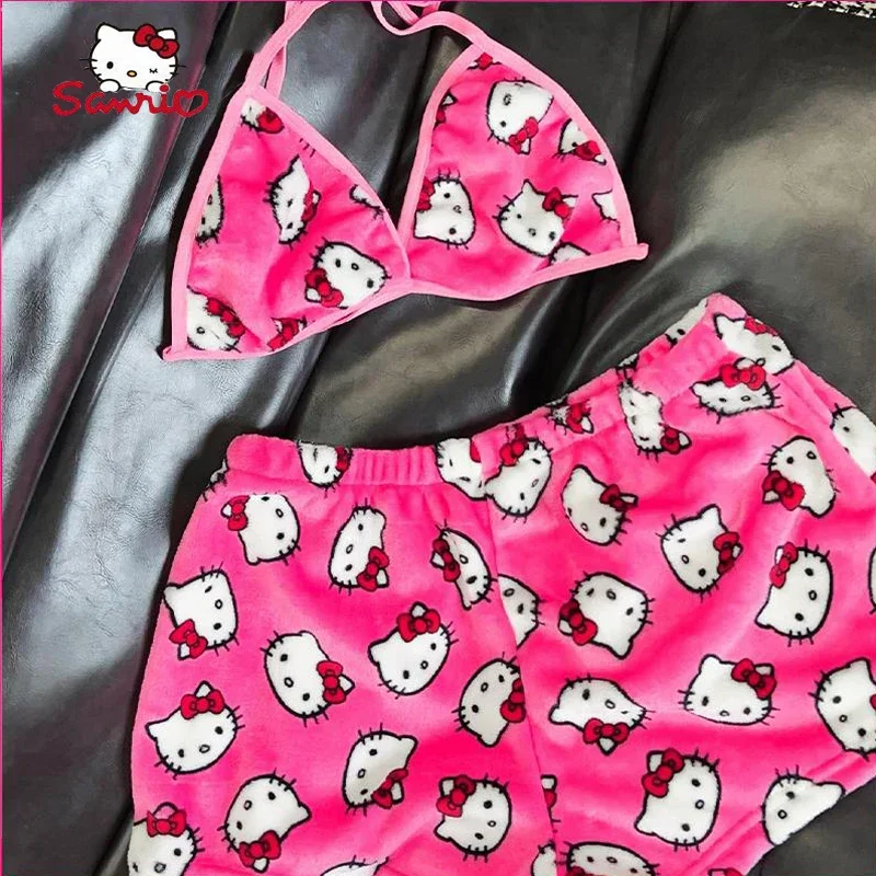 Sanrio Hello Kitty Women's Pajamas Set Sleepwear 2Pcs Short Tank Tops and Shorts Sexy Plush Homewear Women Pajamas Bra Sets
Sanrio Hello Kitty Women's Pajamas Set Sleepwear 2Pcs Short Tank Tops and Shorts Sexy Plush Homewear Women Pajamas Bra Sets