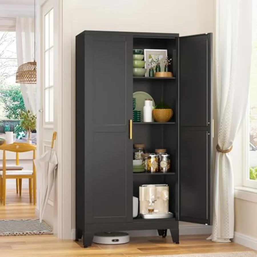 Black Metal Storage Cabinet with 2 Doors and 3 Adjustable Shelves for Kitchen Pantry Food Storage Laundry Room Utility Cabinet
Black Metal Storage Cabinet with 2 Doors and 3 Adjustable Shelves for Kitchen Pantry Food Storage Laundry Room Utility Cabinet