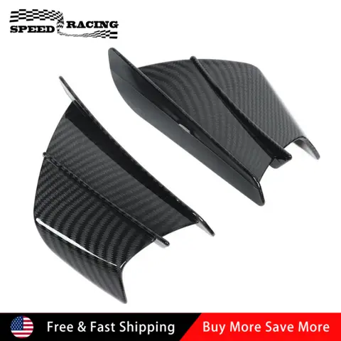 ABS Motorcycle Side Winglets Air Deflector Wing Kit Spoiler Gloss For Yamaha YZF R1 R6 R3 R25 BMW S1000RR 50 125 Carbon Fiber
