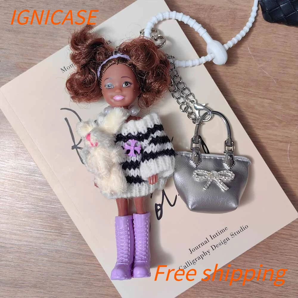 IGNICASE Korean Cute Curly Hair Sweater Doll Doll Keychain, Premium Girls Bag Pendant Personalized Bag Parts Accessories
IGNICASE Korean Cute Curly Hair Sweater Doll Doll Keychain, Premium Girls Bag Pendant Personalized Bag Parts Accessories