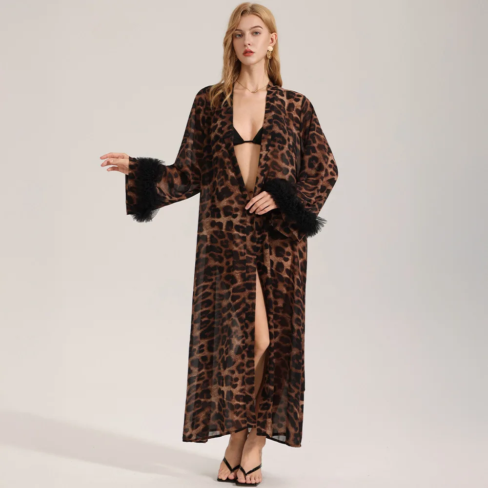 Women's Pajamas and Robes Sexy Nightgown for Women Long-sleeved Leopard Print Summer-autumn Home Wear Sleeping Robe
Women's Pajamas and Robes Sexy Nightgown for Women Long-sleeved Leopard Print Summer-autumn Home Wear Sleeping Robe