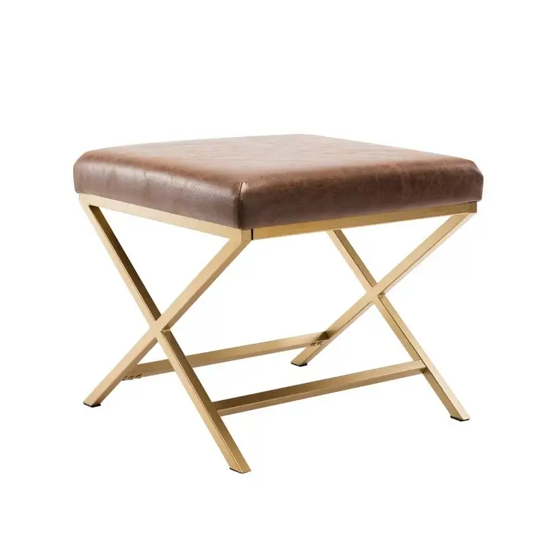 # Modern Nordic Small Chair Ottoman Stool Leather Fabric Upholstered Footstool Gold Metal Legs Ottoman Stools
# Modern Nordic Small Chair Ottoman Stool Leather Fabric Upholstered Footstool Gold Metal Legs Ottoman Stools