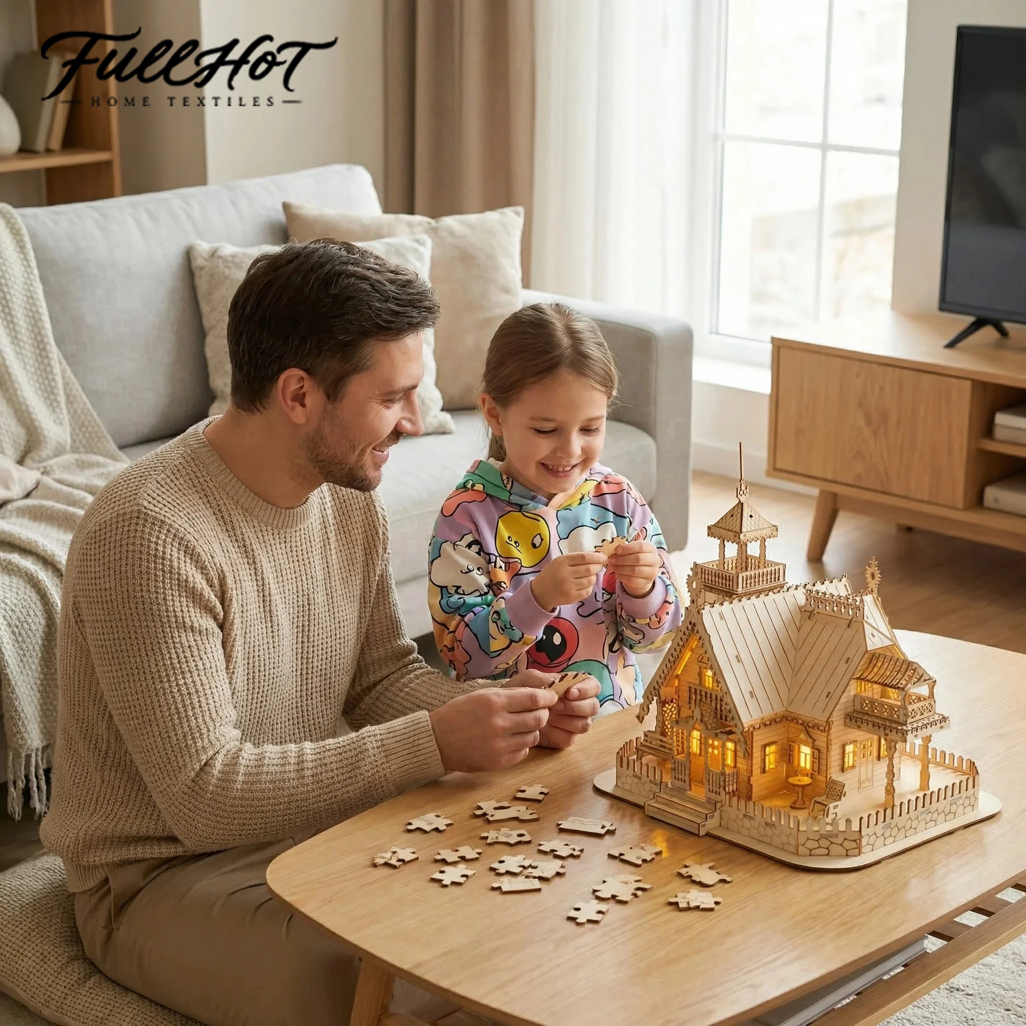 FULLHOT 3D Wooden Villa Model Kit with Light Castle Assembly Toy for Kids & Adults DIY Desktop Decoration Creative Gift Idea
FULLHOT 3D Wooden Villa Model Kit with Light Castle Assembly Toy for Kids & Adults DIY Desktop Decoration Creative Gift Idea