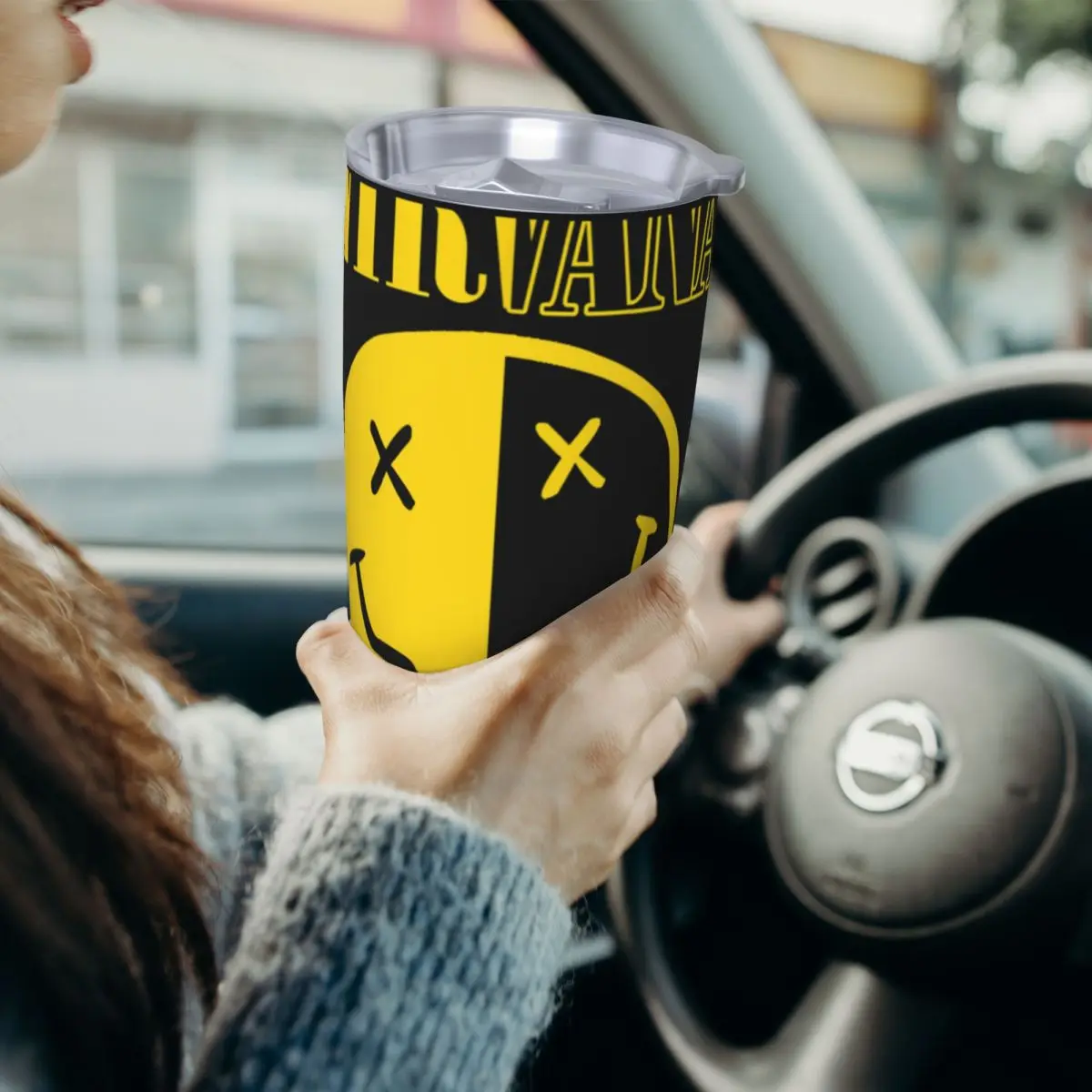 Nirvanas One Sided Smile Classic Stainless Steel Tumbler Vacuum Insulated Mug Thermal Cold Cup Straws With Lid 20oz 
Nirvanas One Sided Smile Classic Stainless Steel Tumbler Vacuum Insulated Mug Thermal Cold Cup Straws With Lid 20oz