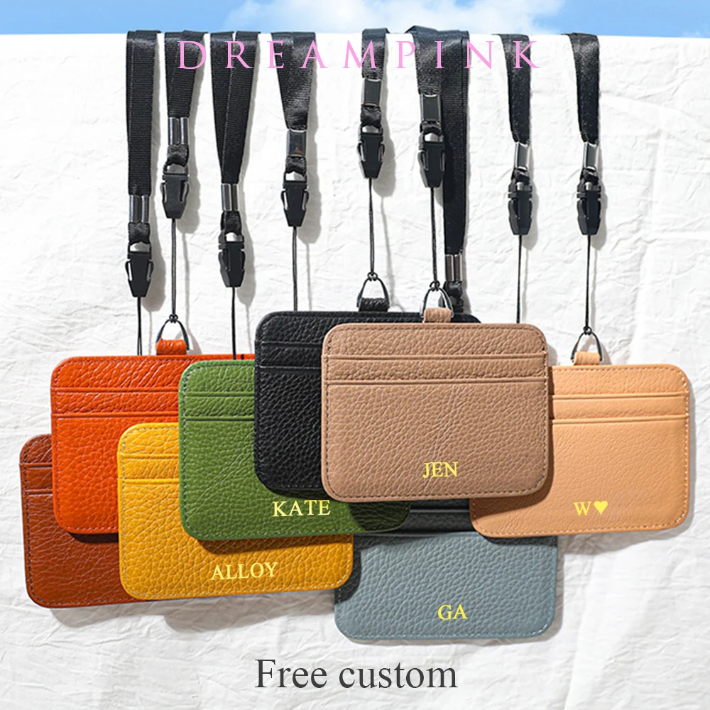 Custom Name Genuine Leather ID Card Holder With Lanyard Business Office Work Bus Card Holders Identity Badge With Neck Strap 
Custom Name Genuine Leather ID Card Holder With Lanyard Business Office Work Bus Card Holders Identity Badge With Neck Strap