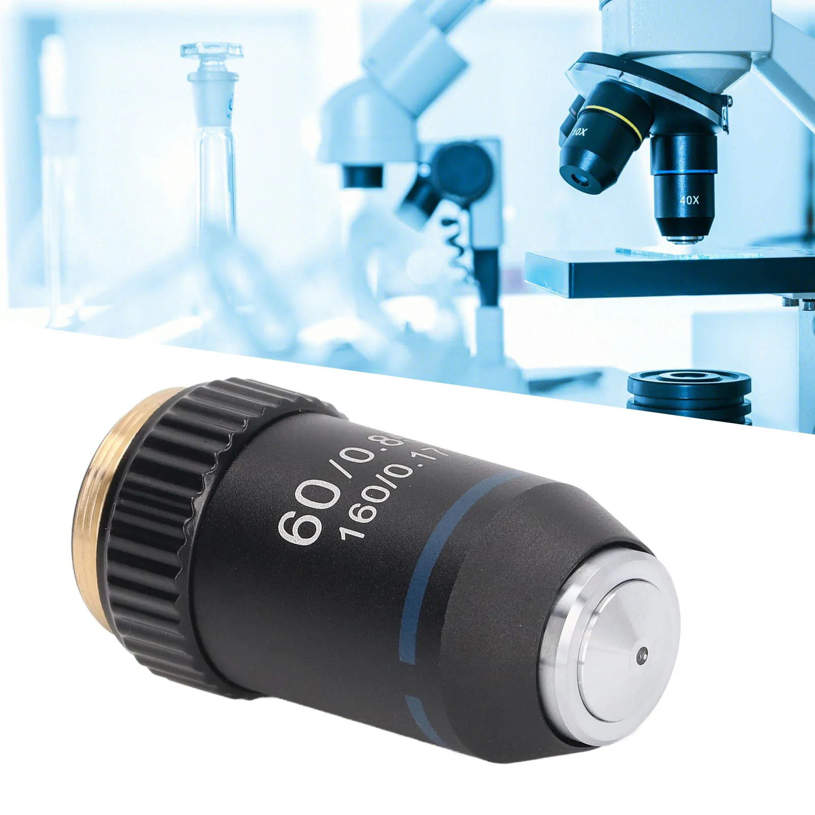 Achromatic Objective Brass 60X Microscope Lens for Biology Laboratory Interface 20.2mm
Achromatic Objective Brass 60X Microscope Lens for Biology Laboratory Interface 20.2mm