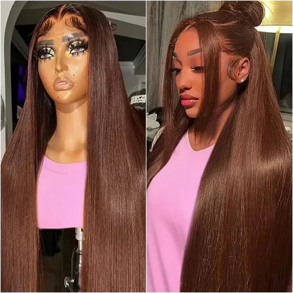 30 40 Inches Chocolate Brown 13x6 HD Lace Frontal Human Hair Straight Wig Brazilian #4 Colored 13x4 HD Lace Front Wigs For Women
30 40 Inches Chocolate Brown 13x6 HD Lace Frontal Human Hair Straight Wig Brazilian #4 Colored 13x4 HD Lace Front Wigs For Women